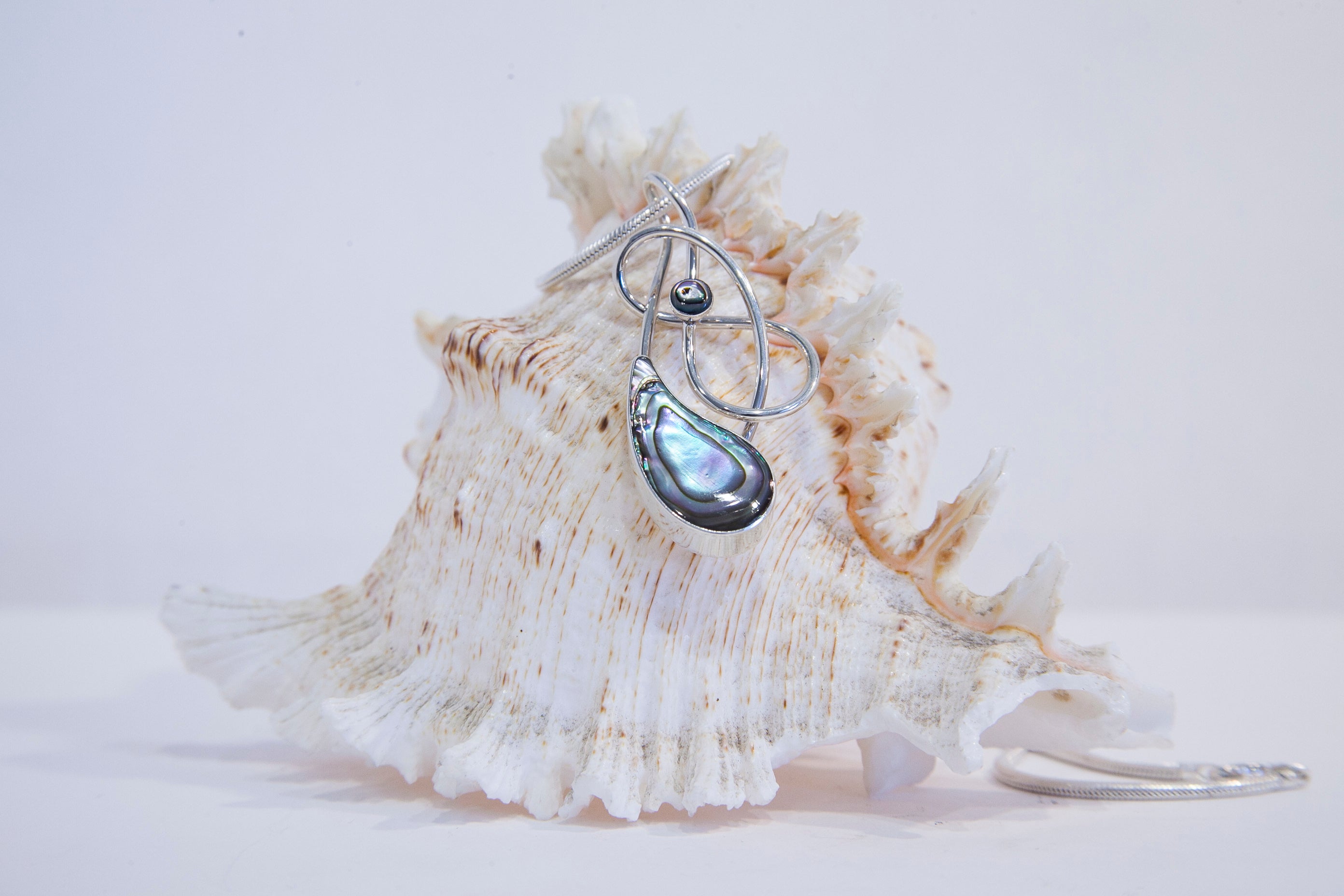 Silver abalone pendant