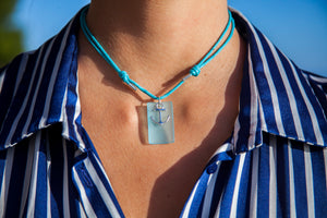 Rectangular beach glass necklace