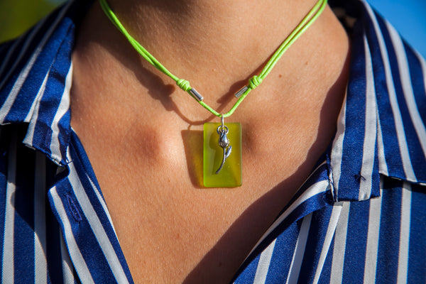 Square beach glass necklace – Luna Jewelry Webshop