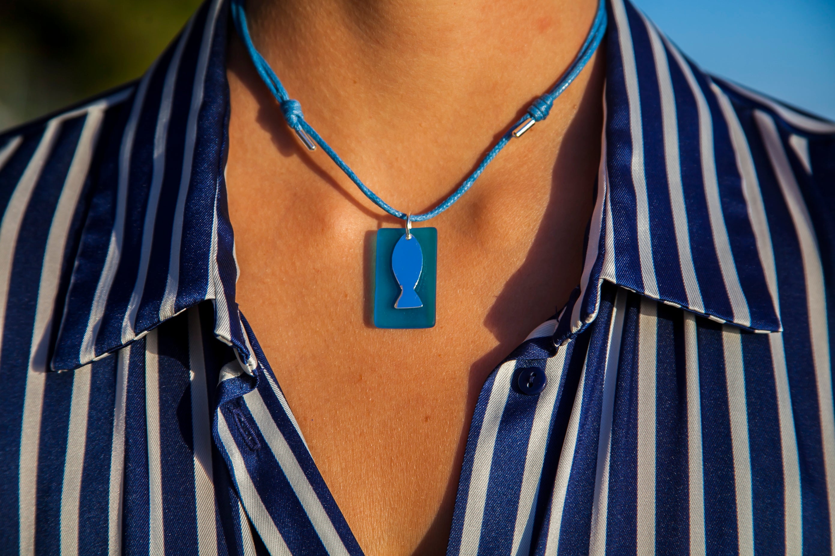 Square beach glass necklace – Luna Jewelry Webshop