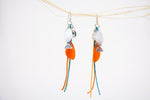 Load image into Gallery viewer, Beach glass long tassel earrings
