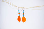 Load image into Gallery viewer, Beach glass triangle earrings
