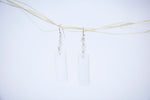 Load image into Gallery viewer, Puff rectangular beach glass earrings
