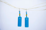 Load image into Gallery viewer, Puff rectangular beach glass earrings
