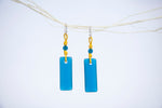 Load image into Gallery viewer, Puff rectangular beach glass earrings
