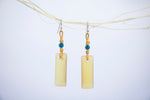 Load image into Gallery viewer, Puff rectangular beach glass earrings
