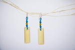 Load image into Gallery viewer, Puff rectangular beach glass earrings
