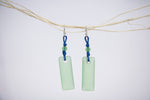 Load image into Gallery viewer, Puff rectangular beach glass earrings
