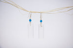 Load image into Gallery viewer, Puff rectangular beach glass earrings
