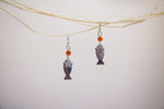 Load image into Gallery viewer, Fish and starfish beach glass earrings
