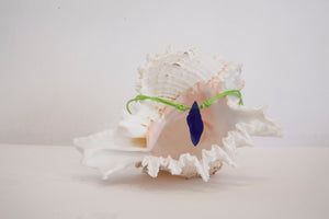 Conch shell beach glass necklace