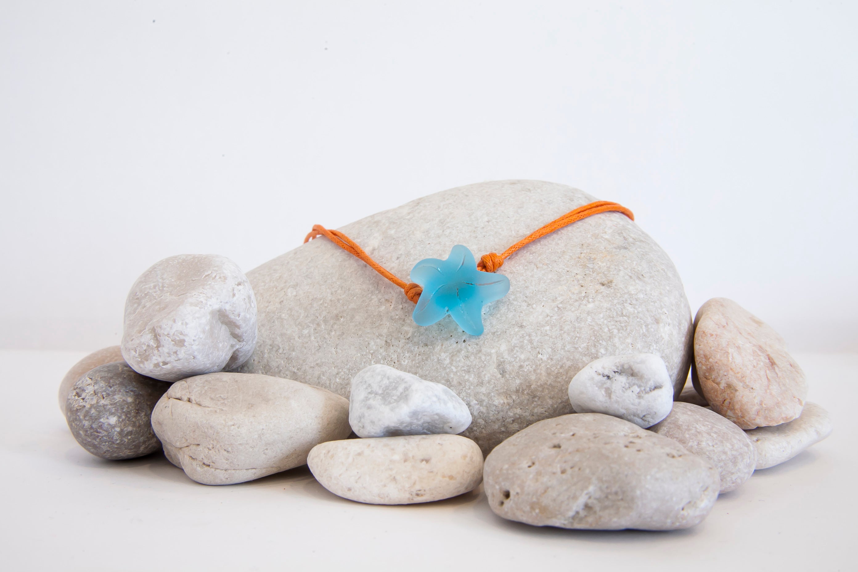 Starfish beach glass necklace