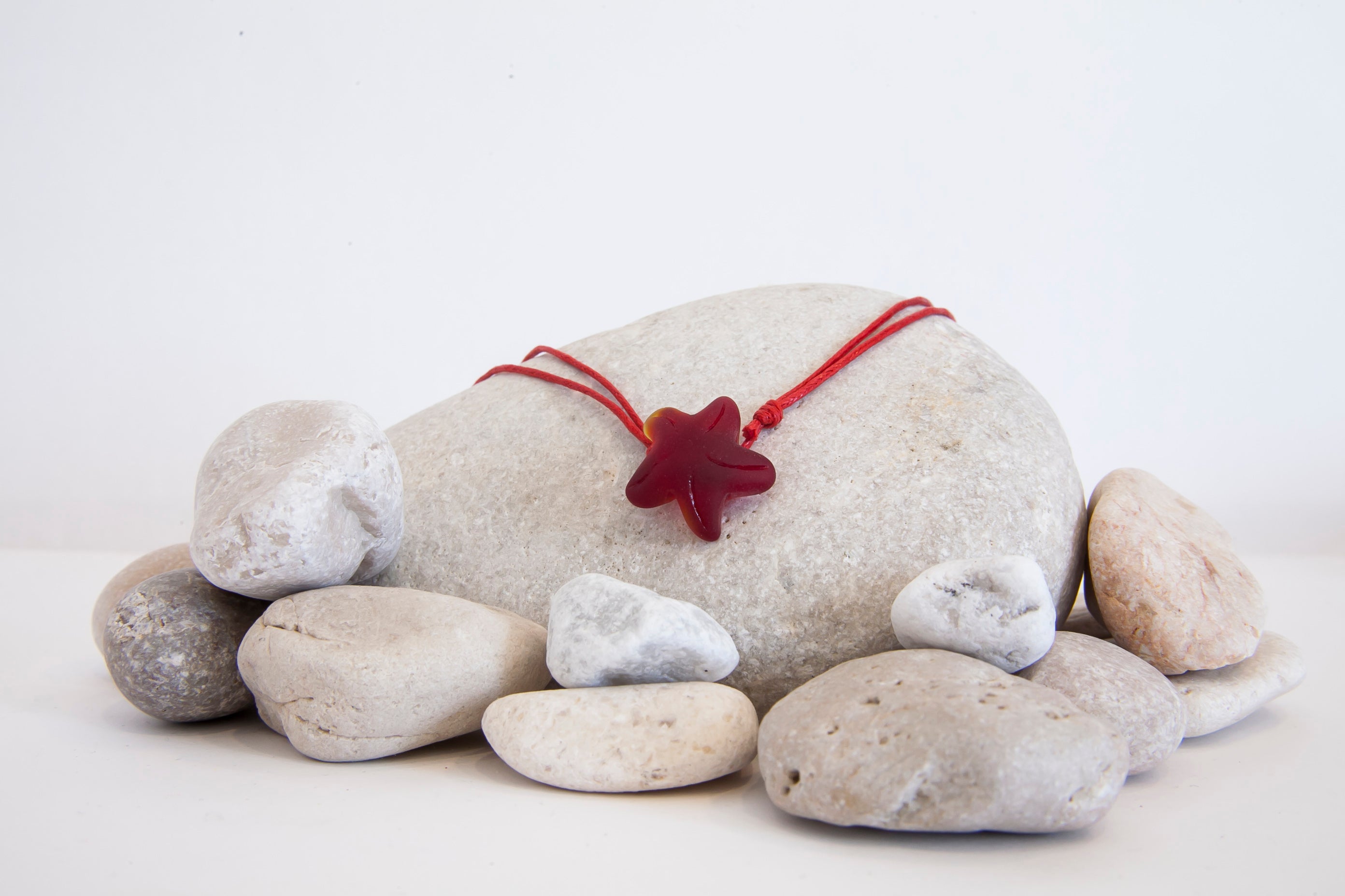 Starfish beach glass necklace