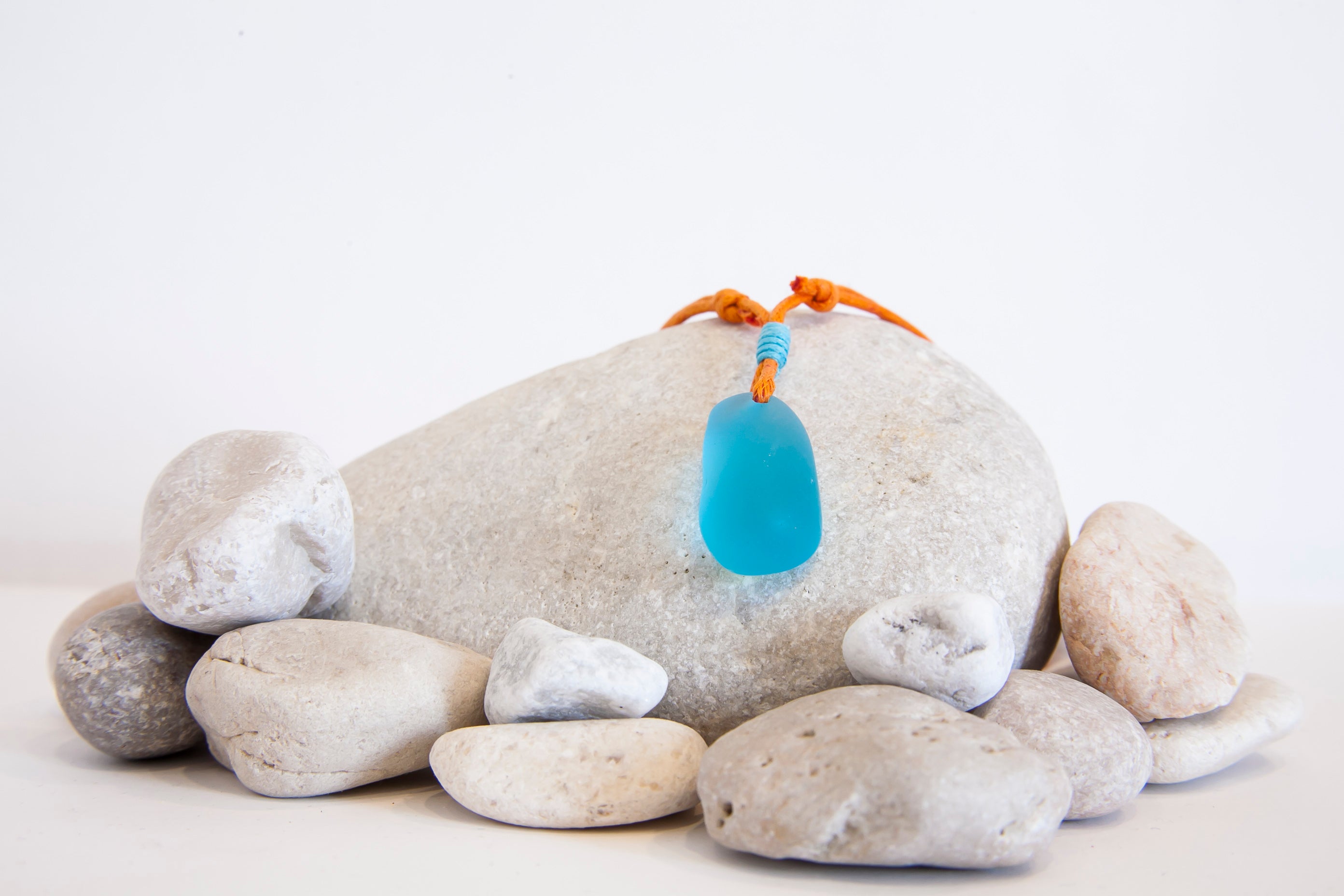 Pebble beach glass necklace