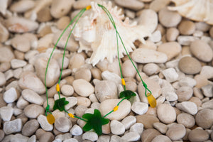 Three starfish beach glass necklace