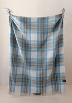 Load image into Gallery viewer, Recycled Wool Blanket in Stewart Muted Blue Tartan
